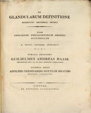 De glandularum definitione dissertatio anatomico-physica