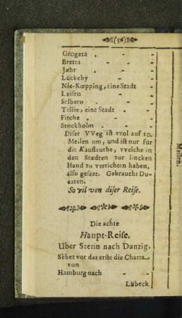 Die achte Haupt- Reise, Uber Stetin nach Danzig. [u. a.]