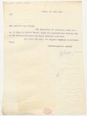 Brief an Emil Kronke : 20.07.1914