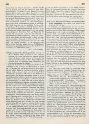 279-280 [Rezension] Beiträge zur Hessischen Kirchengeschichte ; 9,3.1929