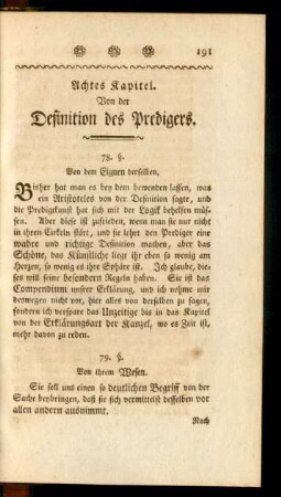 Achtes Kapitel. Von der Definition des Predigers