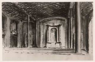 Katholische Kirche, Glashütte: Perspektivische Ansicht Altar (Foto von Inv.Nr. 35727)