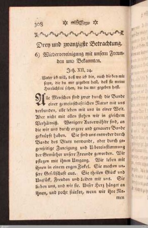 XXIII. Betrachtung. 6) Wiedervereinigung mit unsern Freunden und Bekannten.