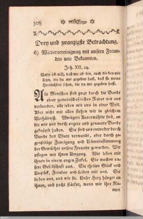 XXIII. Betrachtung. 6) Wiedervereinigung mit unsern Freunden und Bekannten.