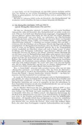 Die Markgräfler Jahrbücher 1939 und 1940/41 und die Markgräfler Heimatbriefe 1942 und 1943