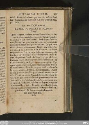 Epist. XCII. Cliviam. Elberto Pallentio, Decano Clivensi.