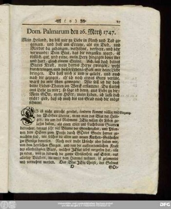 Dom. Palmarum den 26. Mertz 1747.