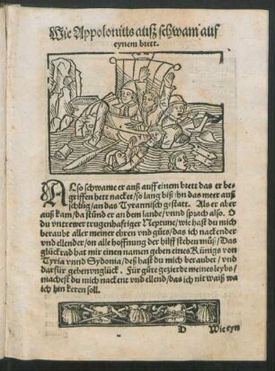 Wie Appolonius auß schwam auf eynem brett.