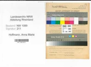 Entnazifizierung Anna Maria Hoffmann , geb. 04.02.1922 ()