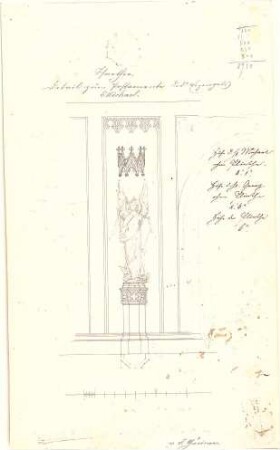 Gärtner, Friedrich von; München; Isartor, Renovierung - Postament des Erzengels Michael (Detail)