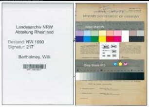 Entnazifizierung Willi Barthelmey , geb. 06.10.1906 ()