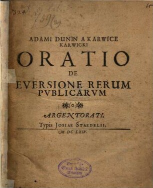 Oratio de eversione rerum publicarum
