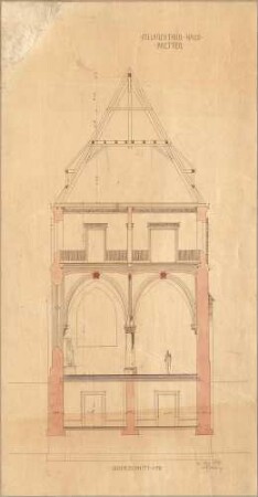 Billing, Hermann; Bretten (Baden-Württemberg), Marktplatz; Melanchthonhaus - Querschnitt