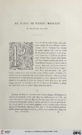 2. Pér. 29.1884: Le buste de Pierre Mignard : du musée du Louvre