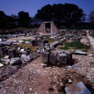 Nikopolis (Epirus). In der 5-schiffigen Alkyson-Basilika, um 500.