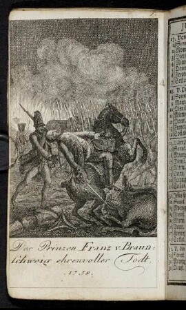 Des Prinzen Franz v. Braunschweig ehrenvoller Todt. 1758
