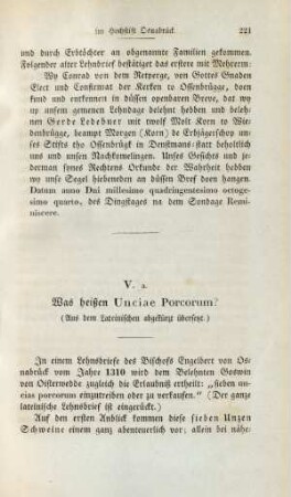 V.a. Was heißen Unicae Porcorum?