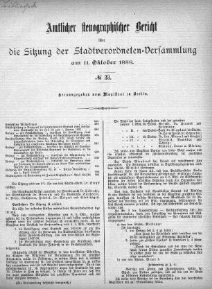 No. 33, 11. Oktober 1888