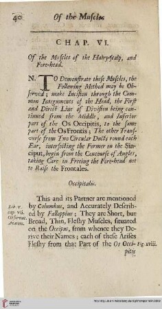 Chap. VI: Of the Muscles of the Hairy-Scalp, and Fore-head