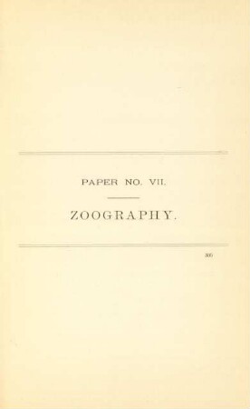 Paper No. VII. Zoography