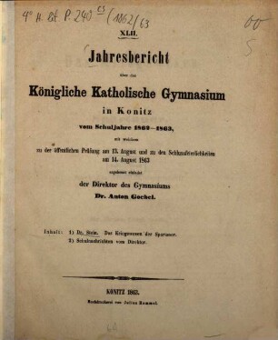 Jahresbericht : Schuljahr .... 1862/63