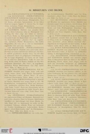 10. Miniaturen und Bilder (Nr. 1103 - 1159)