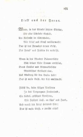 Lied aus der Ferne.