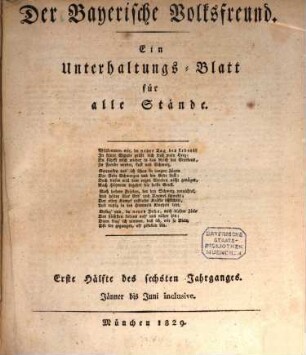 Der bayerische Volksfreund. 6. 1829