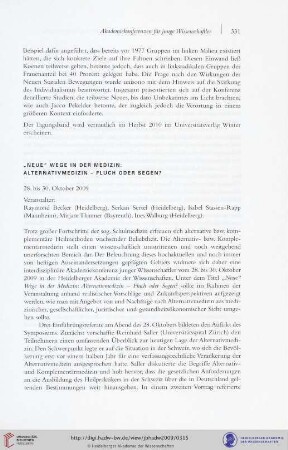 "Neue" Wege in der Medizin: Alternativmedizin - Fluch oder Segen?