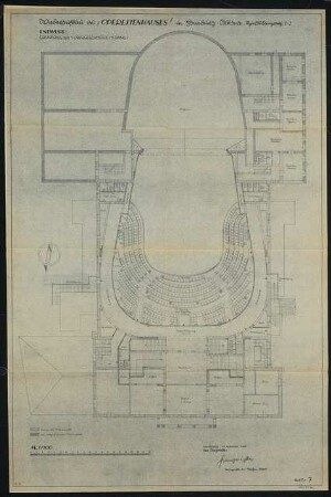 Operettenhaus, Hamburg Wiederaufbau: Grundriss 1.OG 1:100