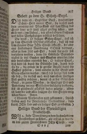 Heiliger Bund der Ehrwürdigen Priesterschafft.