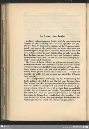 Das Lesen des Textes