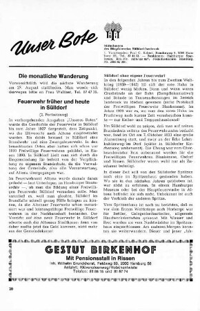 Feuerwehr früher und heute in Sülldorf : (2. Fortsetzung)