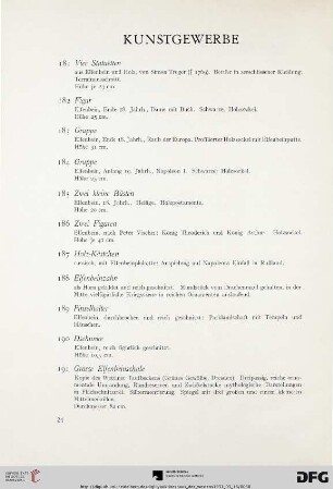 Kunstgewerbe (Nr. 181-284)