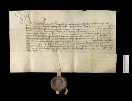 Taidingsbrief zwischen dem Kloster Steinheim und der Stadt Marbach wegen des Baus der Brücke über die Murr.