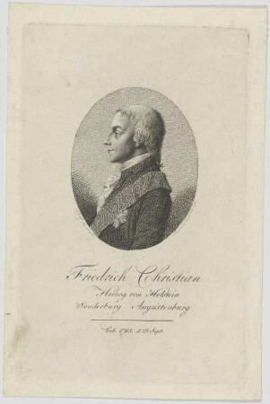 Bildnis des Friedrich Christian, Herzog von Holstein, Sonderburg, Augustenburg