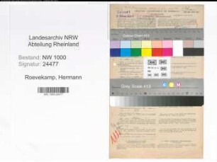 Entnazifizierung Hermann Roevekamp, geb. 23.03.1890 (Postschaffner)