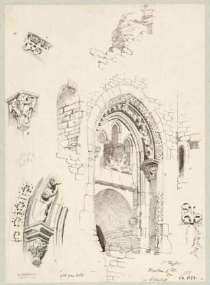 Krautheim Portal Palas und Kapelle, dazu einige Architektendetails
