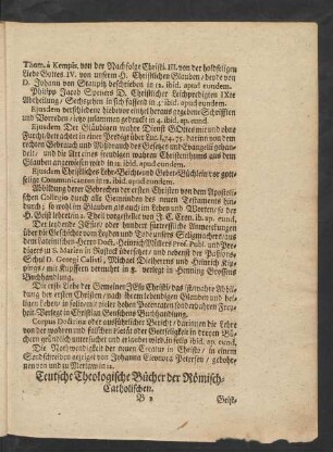 Teutsche Theologische Bücher der Römisch-Catholischen.