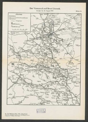 Skizze 24. Der Vormarsch auf Brest Litowsk. 22. Juni bis 26. August 1915.