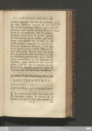 Les Teintures. Entretien Quatorziéme.