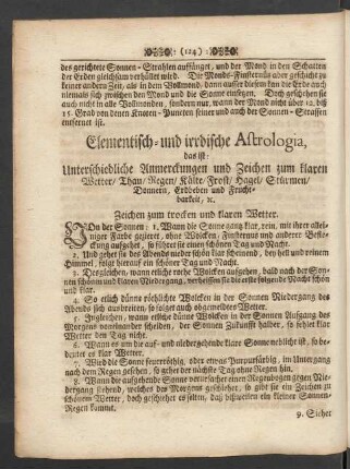 Elementisch-und irrdische Astrologia, ...