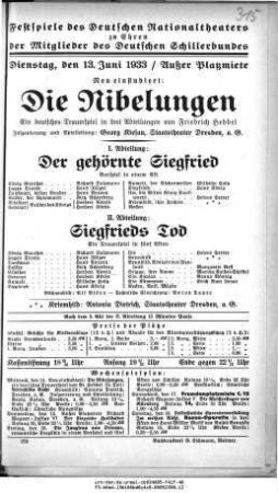 Die Nibelungen I. Abteilung: Der gehörnte Siegfried
