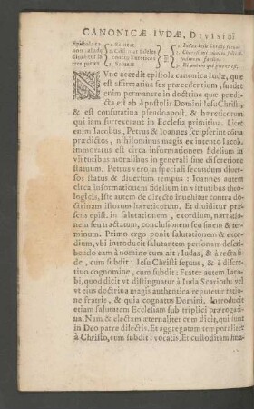 Canonicae Judae, Divisio.
