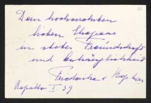 Brief von Friederike von Kap-herr an Gerhart Hauptmann und Margarete Hauptmann