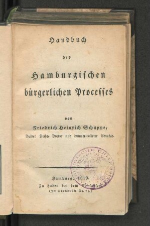 Handbuch des Hamburgischen bürgerlichen Prozesses