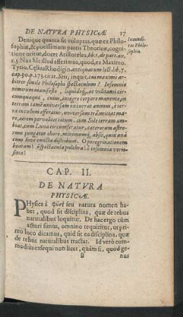 Cap. II. De Natura Physicae
