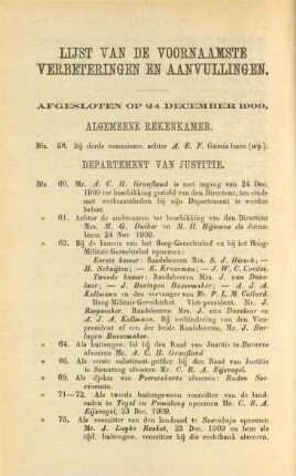 Lijst van de Voornaamste Verbeteringen en Aanvullingen