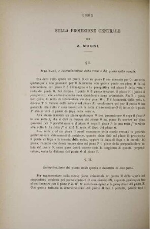 Sulla proiezione centrale.