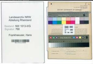 Entnazifizierung Hans Frankhaeuser , geb. 04.08.1897 (Schlosser)